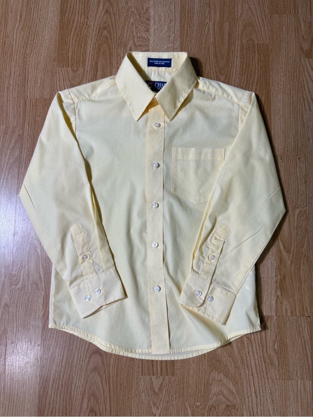 Chaps Pale Yellow Boys' Long-Sleeve Button-Down Shirt - Size 8 ( NWOT )